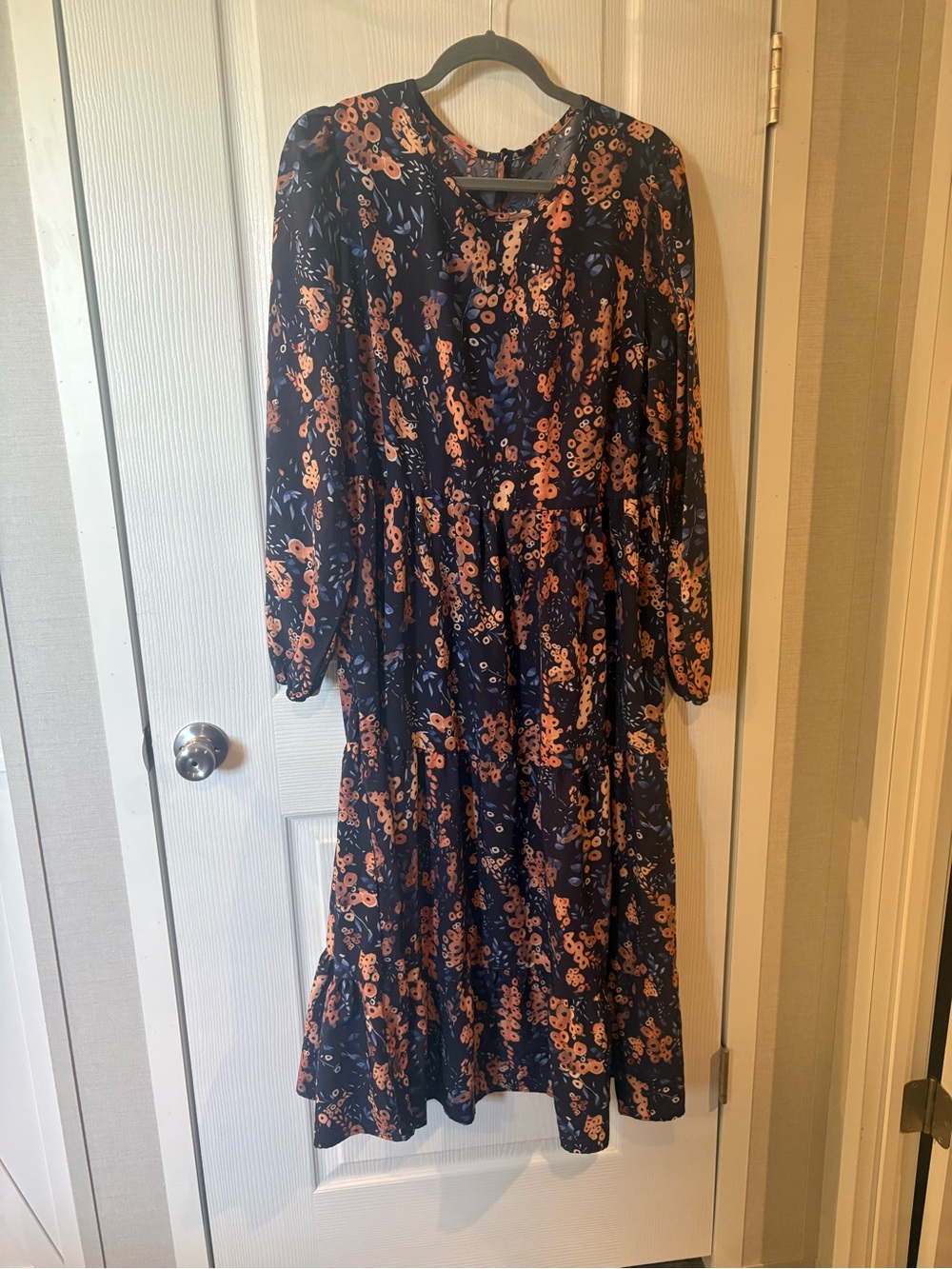 Navy Floral Dress - XXL